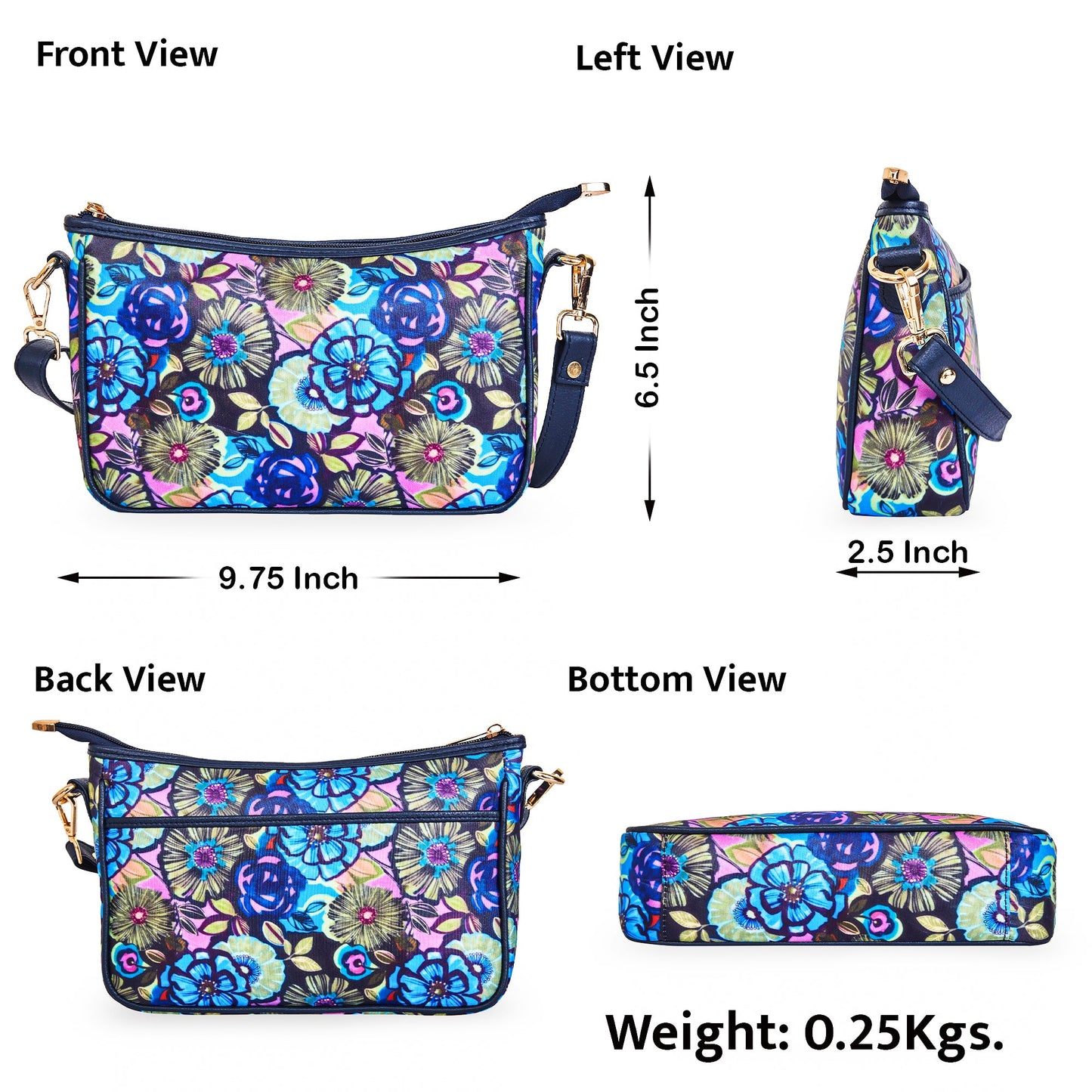 Wholesale Floral Hobo Bag Strap -Fabric with Leather Trim for Women