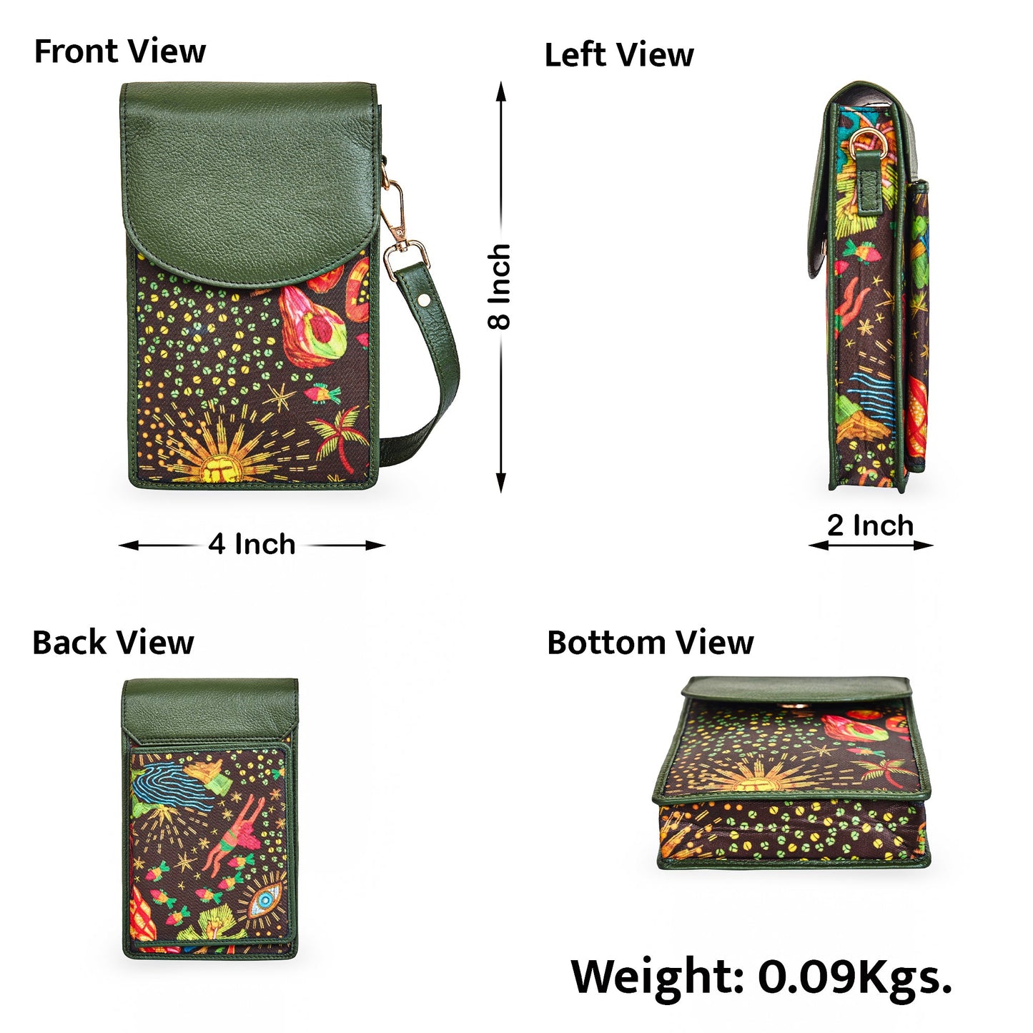 Wholesale Women's Coastal Crossbody Phone Wallet - Fabric with Leather Trim