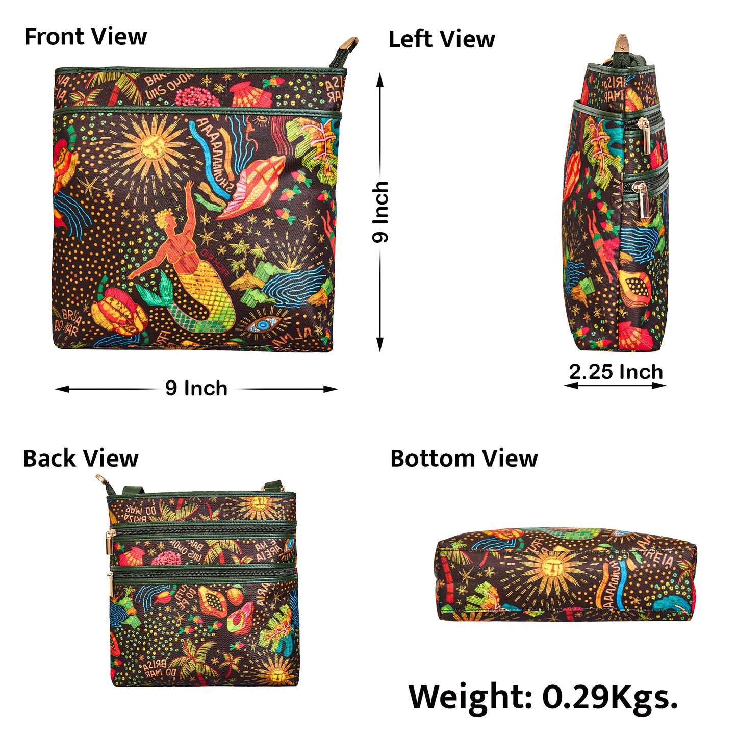Women's Wholesale Coastal Crossbody Bag -Fabric with Leather Trim Style