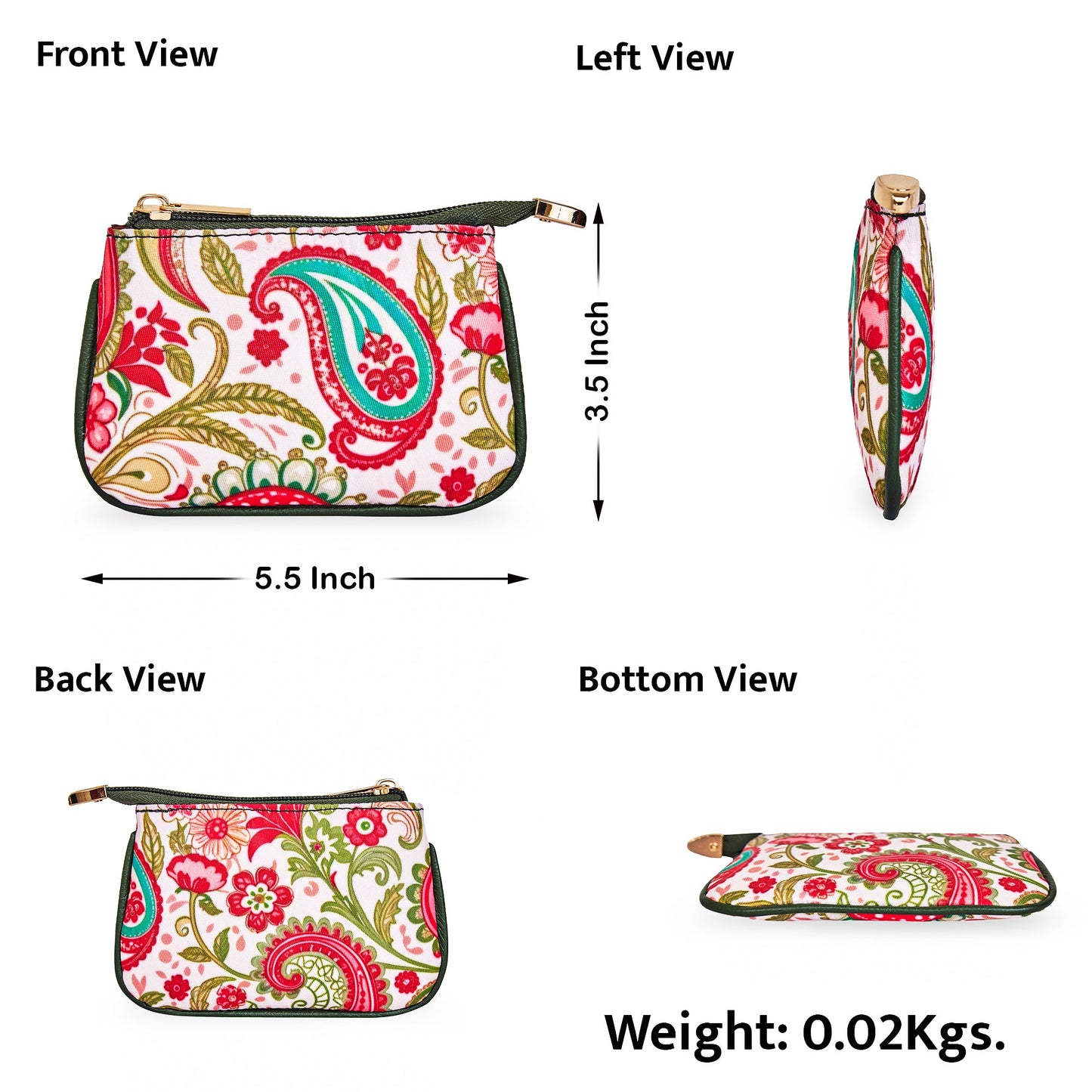 Wholesale Coin Pouch for Women - Fabric with Leather Trim Style
