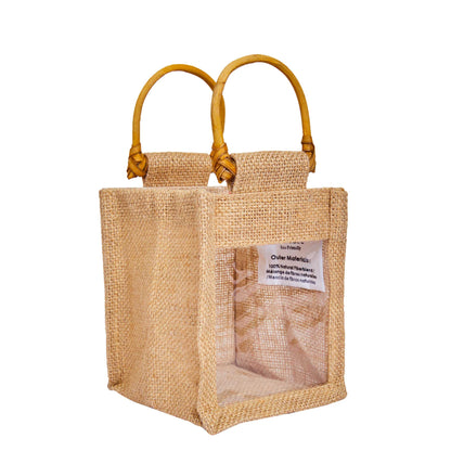 Wholesale Natural Burlap Gift Bags with PVC for Gift Hampers & Events (Packs of 12)