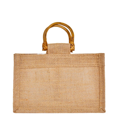 Wholesale Reusable Natural Burlap Jute Gift Bags with PVC for Events (Packs of 12)