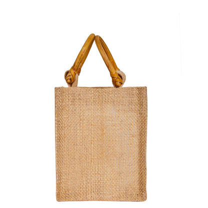 Wholesale Reusable Natural Burlap Jute Gift Bags with PVC for Events (Packs of 12)
