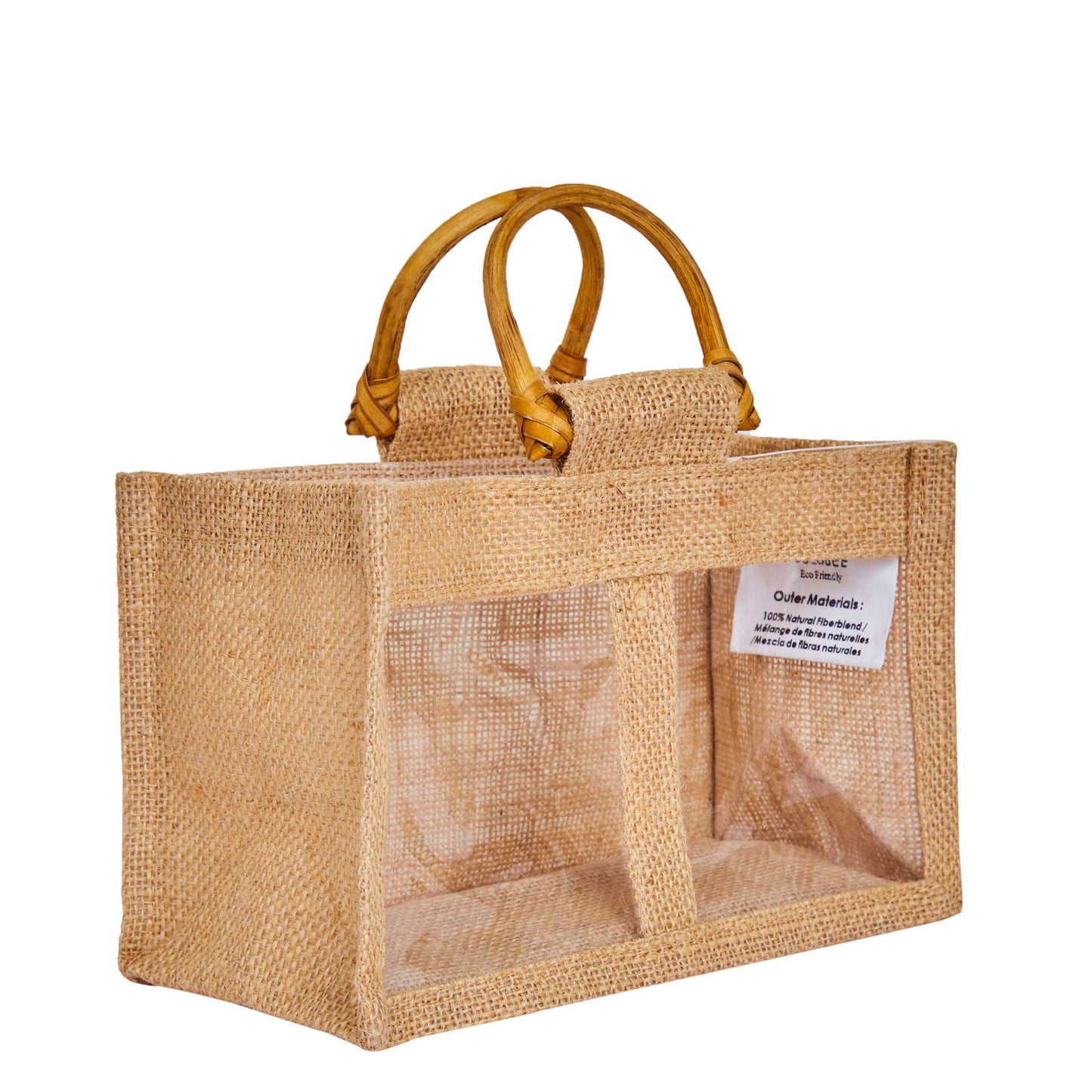 Wholesale Reusable Natural Burlap Jute Gift Bags with PVC for Events (Packs of 12)