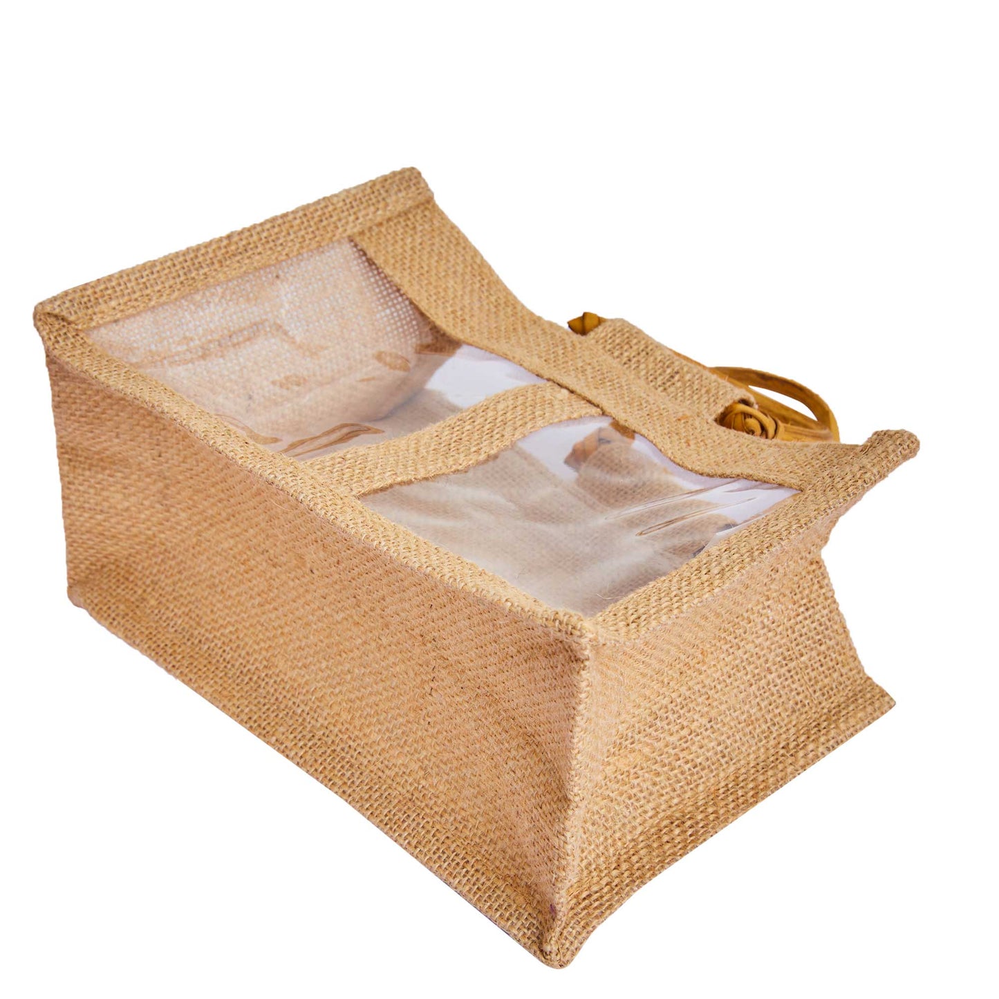 Wholesale Reusable Natural Burlap Jute Gift Bags with PVC for Events (Packs of 12)