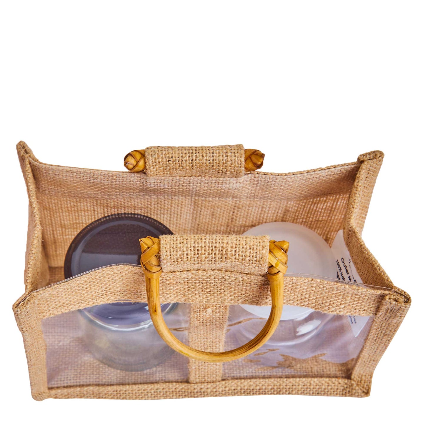 Wholesale Reusable Natural Burlap Jute Gift Bags with PVC for Events (Packs of 12)