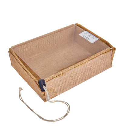Wholesale Eco-Friendly Natural Burlap Jute Gift Boxes with PVC Window for Events (Packs of 12)