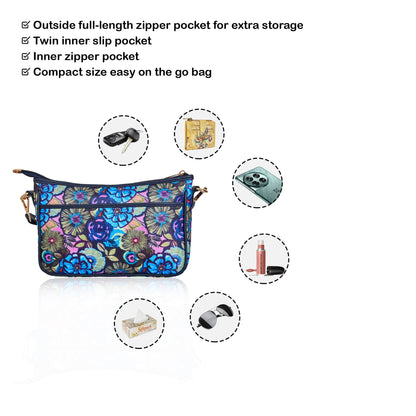 Wholesale Floral Hobo Bag Strap -Fabric with Leather Trim for Women