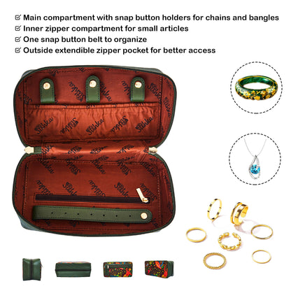 Women Wholesale Coastal Jewelry Organizer - Fabric with Leather Trim Style
