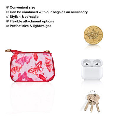 Wholesale Practical Women Coin Pouch - Fabric with Leather Trim Use