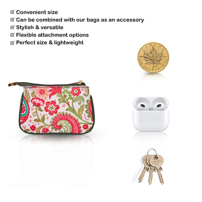 Wholesale Coin Pouch for Women - Fabric with Leather Trim Style