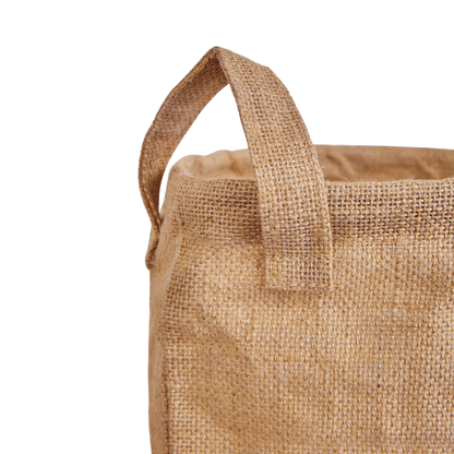 Wholesale Ecofriendly Burlap Reusable Jute Laundry Basket (Packs of 8)