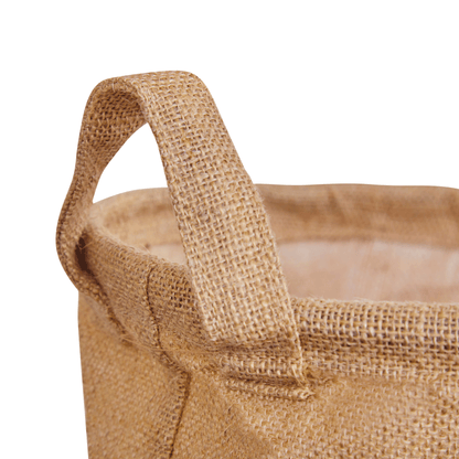 Wholesale Ecofriendly Natural Burlap Jute Storage with Handle  (Packs of 8)