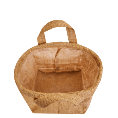 Wholesale Natural Burlap Jute Laundry Basket with handles (Packs of 8)