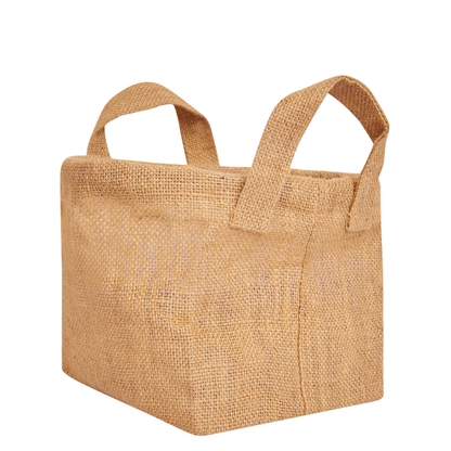 Wholesale Natural Burlap Rectangular Freestanding Jute Basket (Packs of 8)
