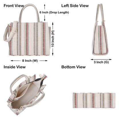 Wholesale  Brown & Grey Canvas Crossbody Tote Bag for Travel