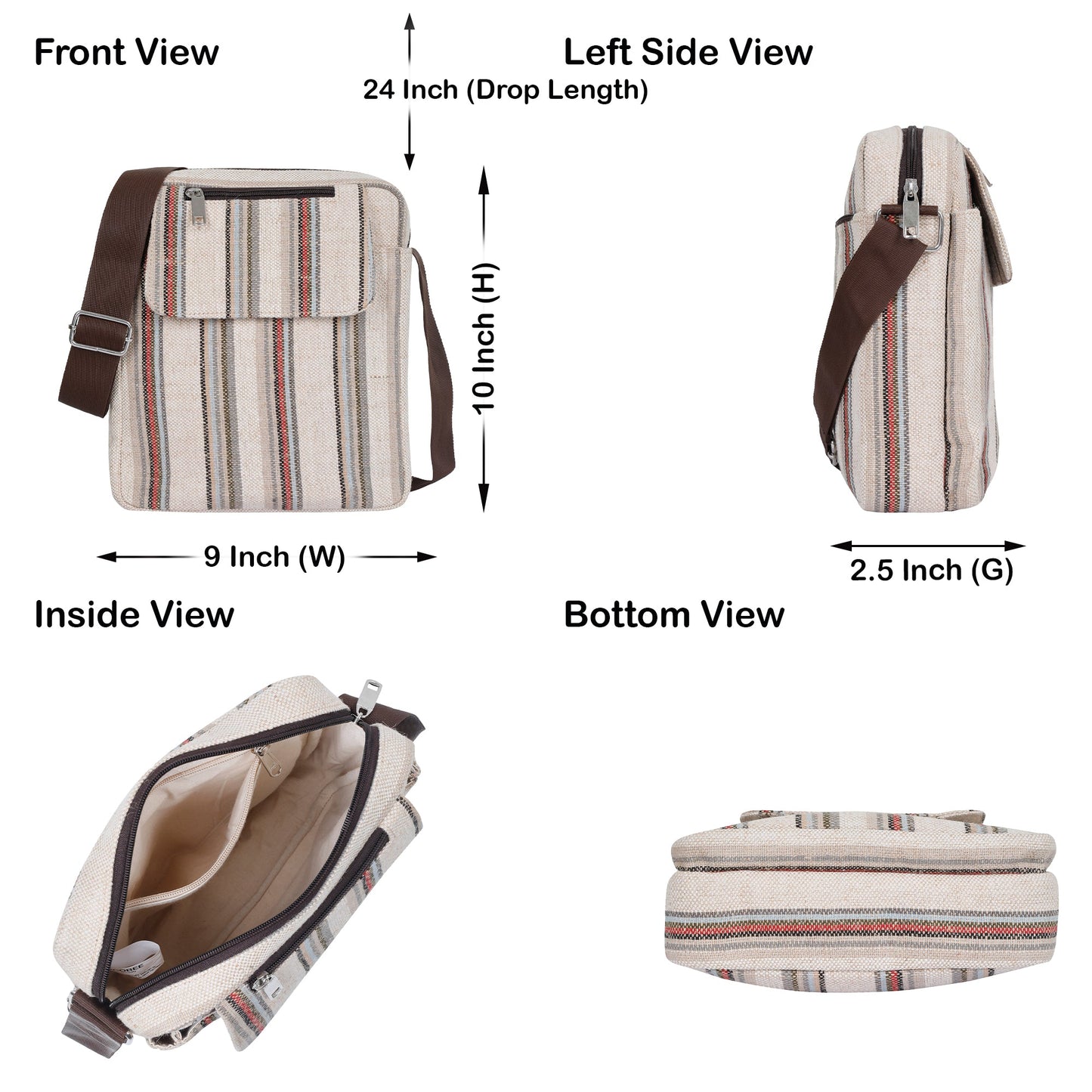 Wholesale Eco-friendly Multicolour Canvas Crossbody Sling Bag for Work