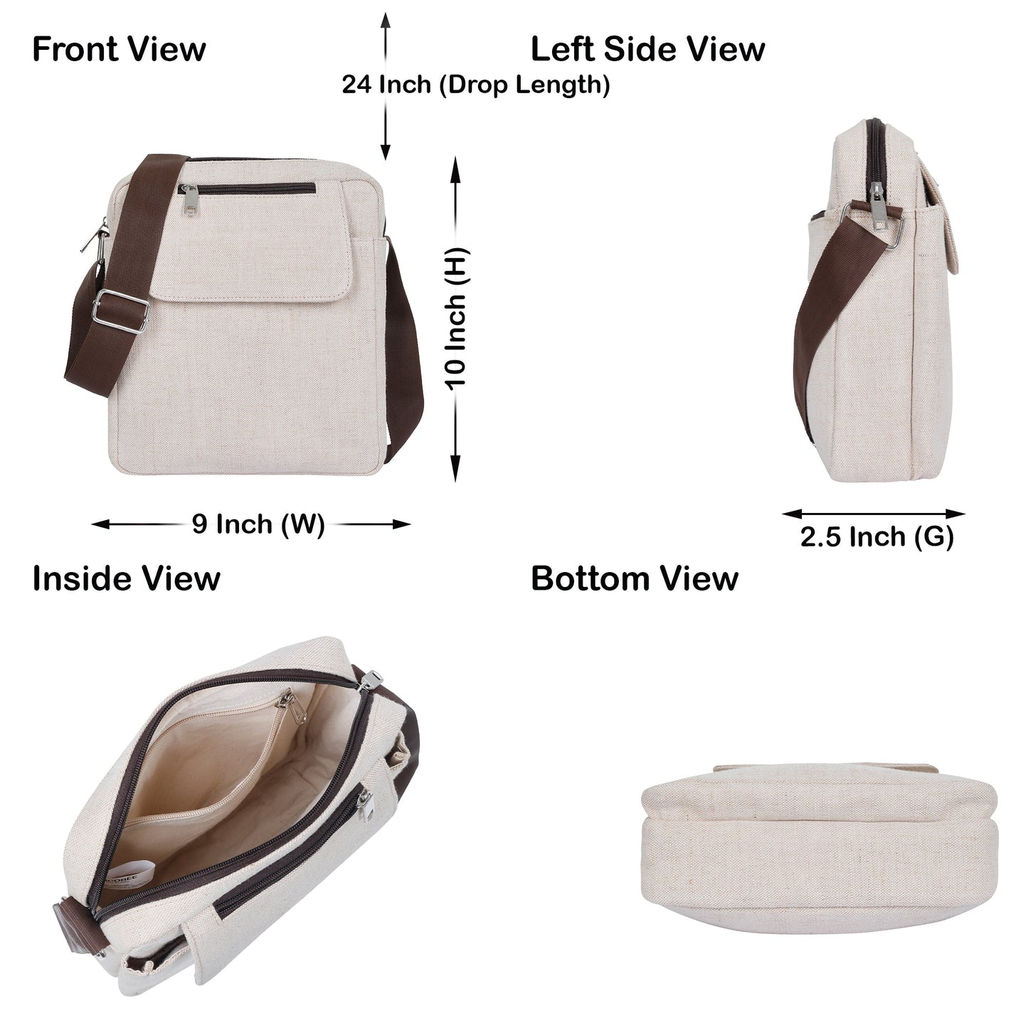 Wholesale Canvas Crossbody Sling Bag Organizer for Daily & Travel Use