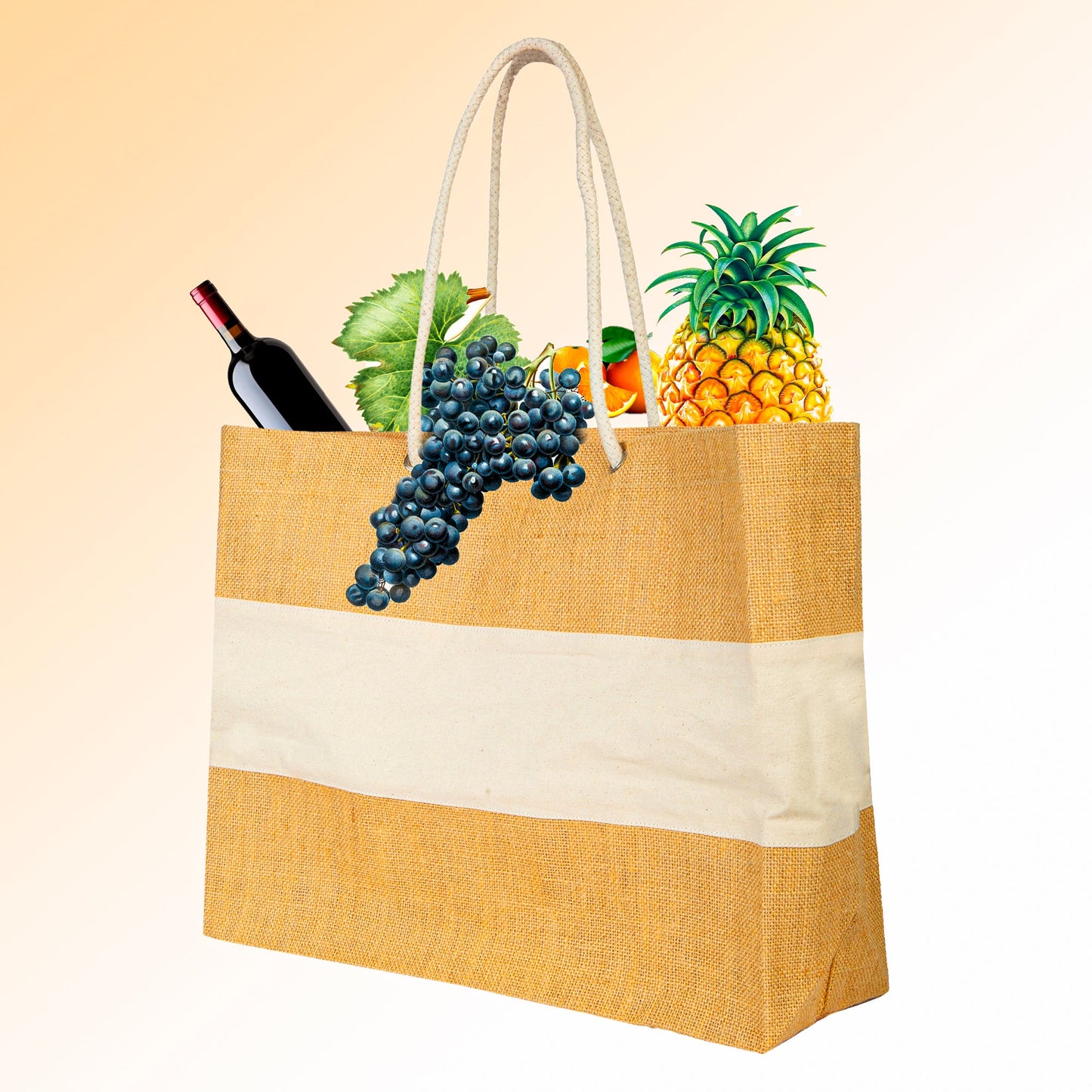 Jute Burlap Shopping Bags – Reusable Wholesale Totes Bag for Gifting, Promotions & Everyday Use (Packs of 12)