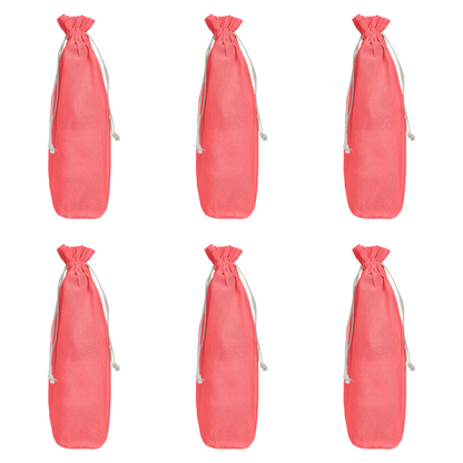Wholesale Coloured Jute Wine Gift Pouches – Reusable Bottle Covers for Weddings & Christmas (Set of 6)
