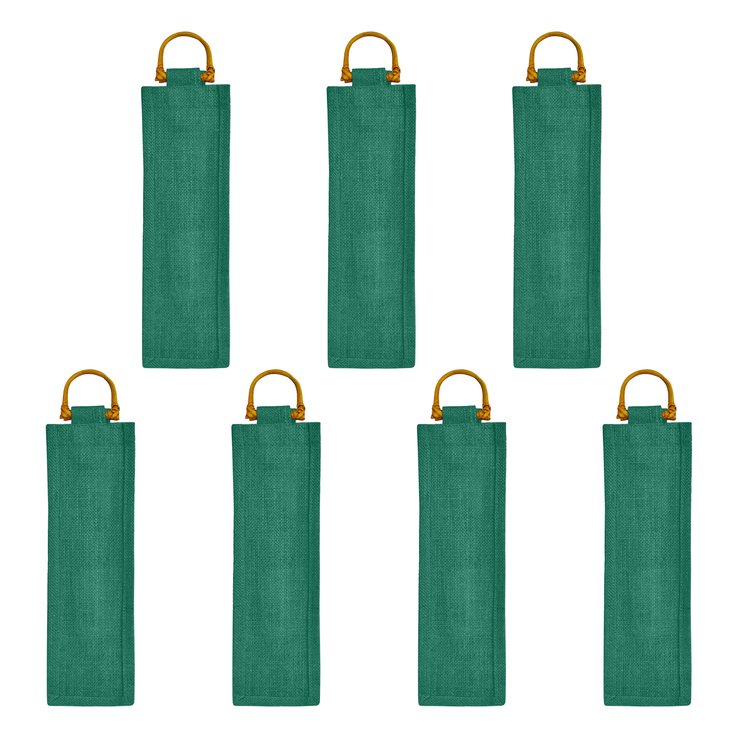 Wholesale Coloured Jute Wine Bottle Bags with Cane Handles – For Events & Gifting (Pack of 7)