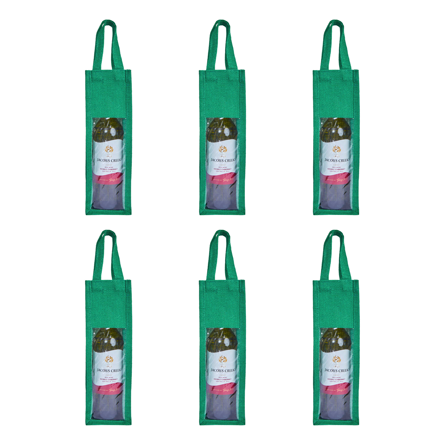 Reusable Jute Wine Gift Bags – Coloured Bottle Bags for Celebrations & Events, Wholesale (Pack of 6)
