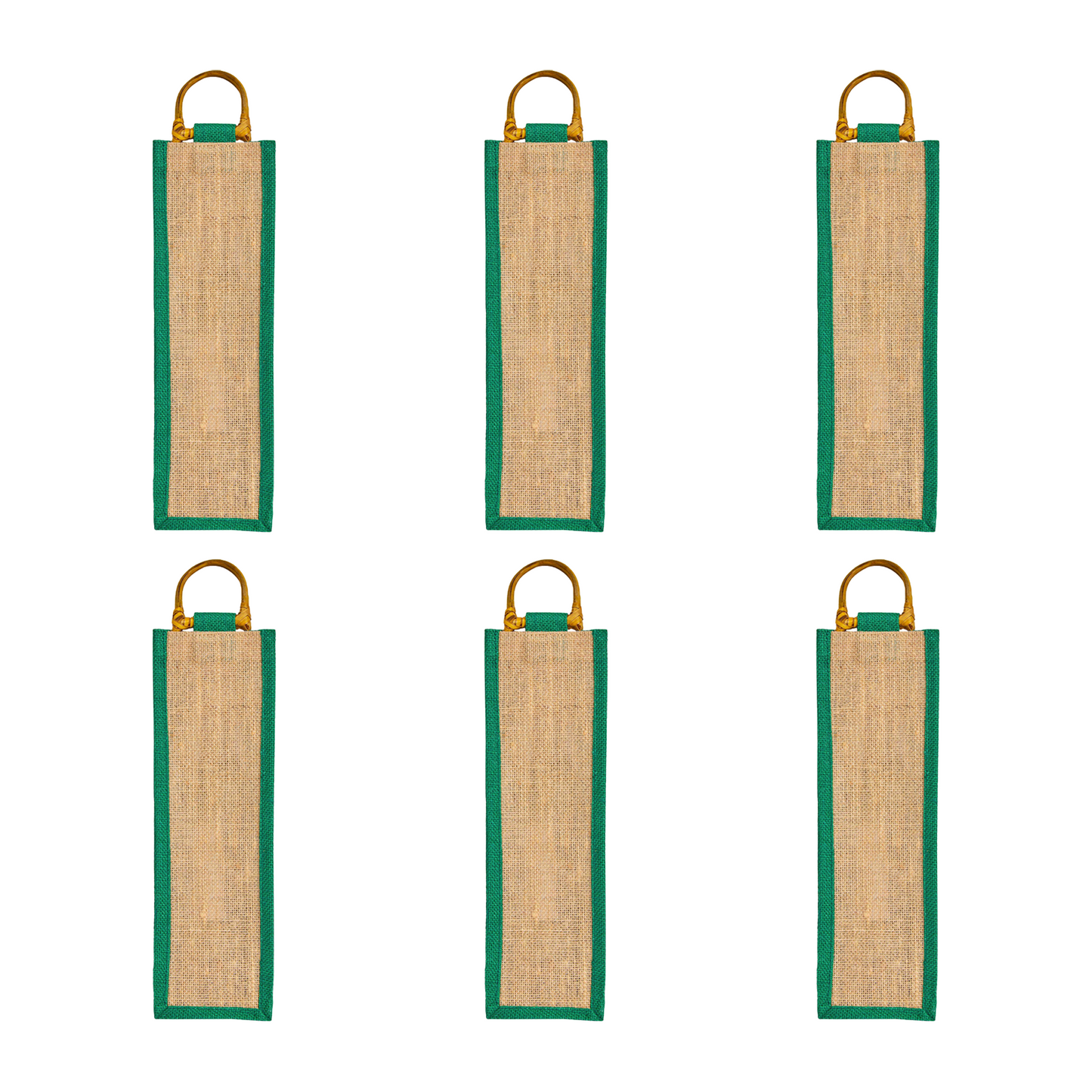 Wholesale Jute Wine Gift Bags with Cane Handles – New Year, Weddings, Birthdays, Parties, Christmas & Special Occasion (Packs of 6)
