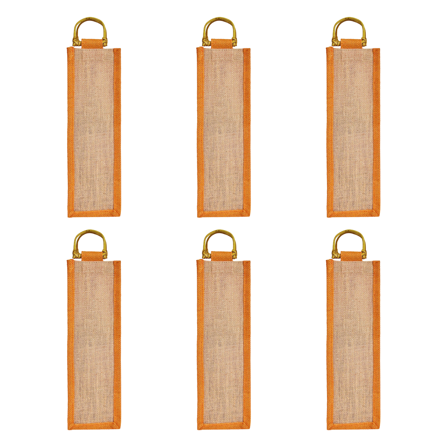 Wholesale Jute Wine Gift Bags with Cane Handles – New Year, Weddings, Birthdays, Parties, Christmas & Special Occasion (Packs of 6)