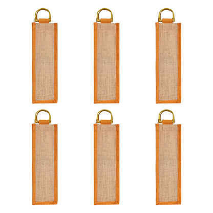 Wholesale Jute Wine Gift Bags with Cane Handles – New Year, Weddings, Birthdays, Parties, Christmas & Special Occasion (Packs of 6)