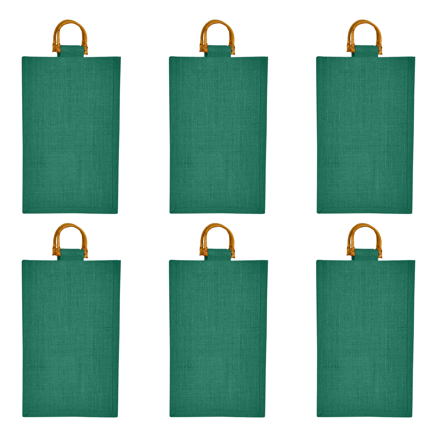 Coloured Jute Wine Burlap Gift Bags – Reusable 2-Bottle Wholesale Tote Bags, Gifting, Weddings, Parties & Holidays (Packs of 6)