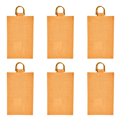 Coloured Jute Wine Burlap Gift Bags – Reusable 2-Bottle Wholesale Tote Bags, Gifting, Weddings, Parties & Holidays (Packs of 6)