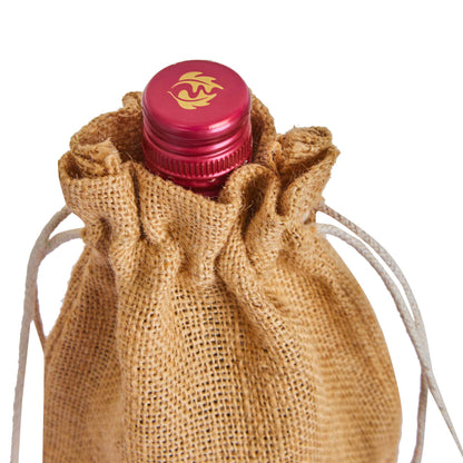Wholesale Reusable Jute Wine Bottle Bags – Burlap Drawstring Pouches for Gifting & Events (Pack of 12)