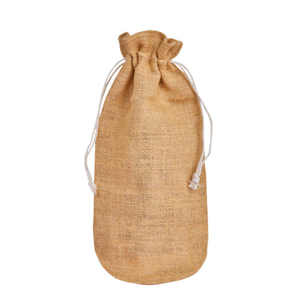 Wholesale Natural Jute Wine Bottle Bags – Burlap Gift Pouches for Celebrations & Events (Pack of 12)