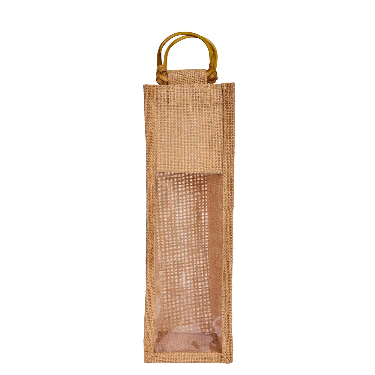 Natural Wholesale Jute Wine Bags with PVC Window – Reusable Single Bottle Bag for Weddings, Parties & Special Occasions (Set of 12)