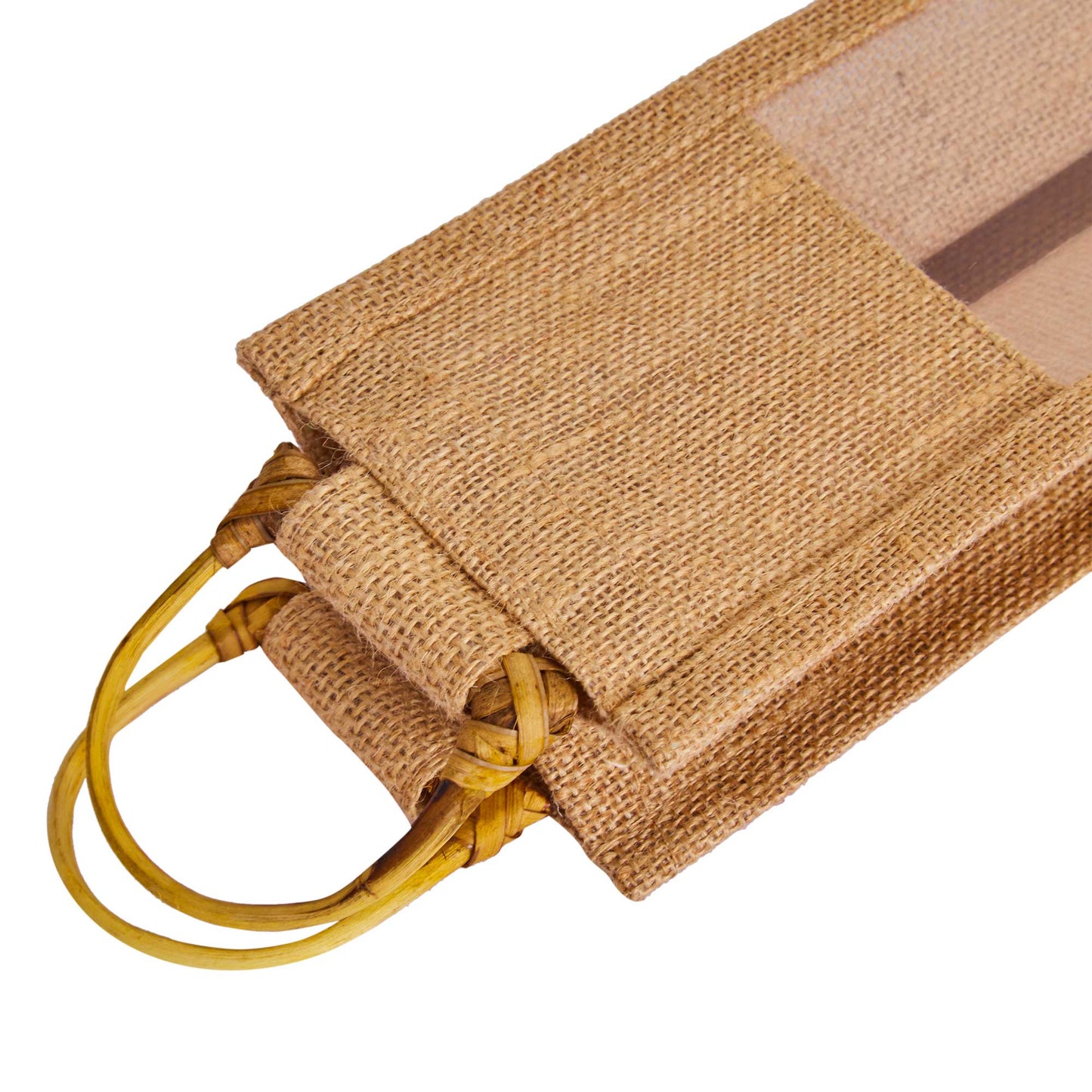 Natural Wholesale Jute Wine Bags with PVC Window – Reusable Single Bottle Bag for Weddings, Parties & Special Occasions (Set of 12)