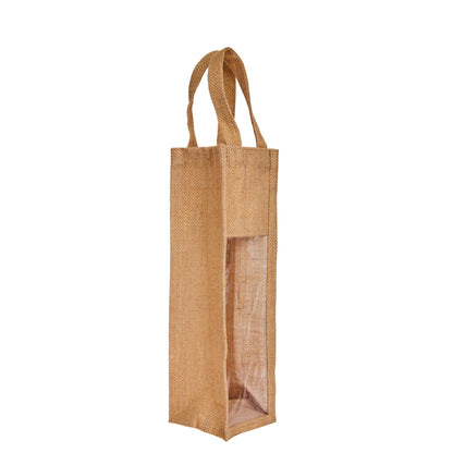 Wholesale Natural Burlap Jute Wine Gift Bags – Reusable Bottle Totes for Parties & Celebrations (Pack of 12)