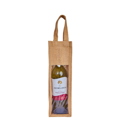 Wholesale Natural Burlap Jute Wine Gift Bags – Reusable Bottle Totes for Parties & Celebrations (Pack of 12)
