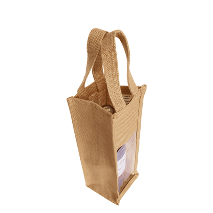Wholesale Natural Burlap Jute Wine Gift Bags – Reusable Bottle Totes for Parties & Celebrations (Pack of 12)