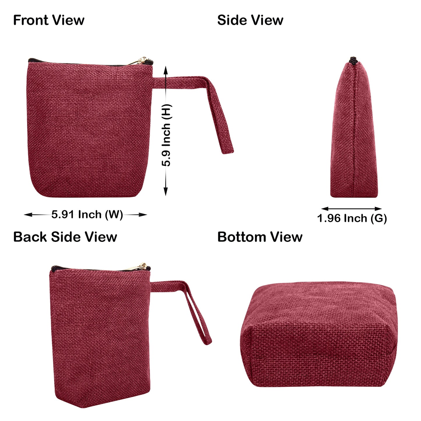Premium Premium  Jute Cosmetic Bags Pack of 6 for Women Wholesale Supply