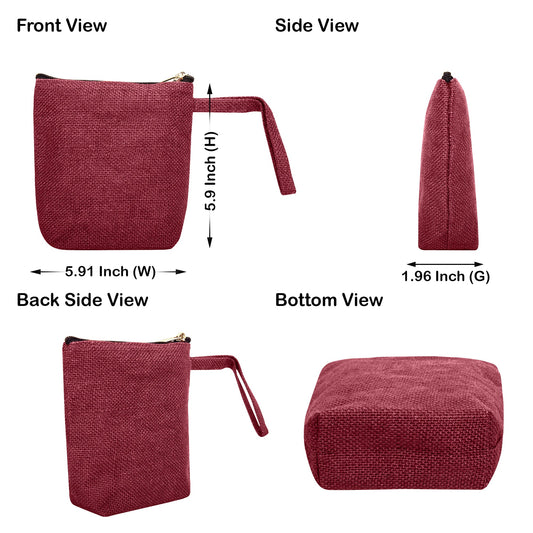 Premium Premium  Jute Cosmetic Bags Pack of 6 for Women Wholesale Supply
