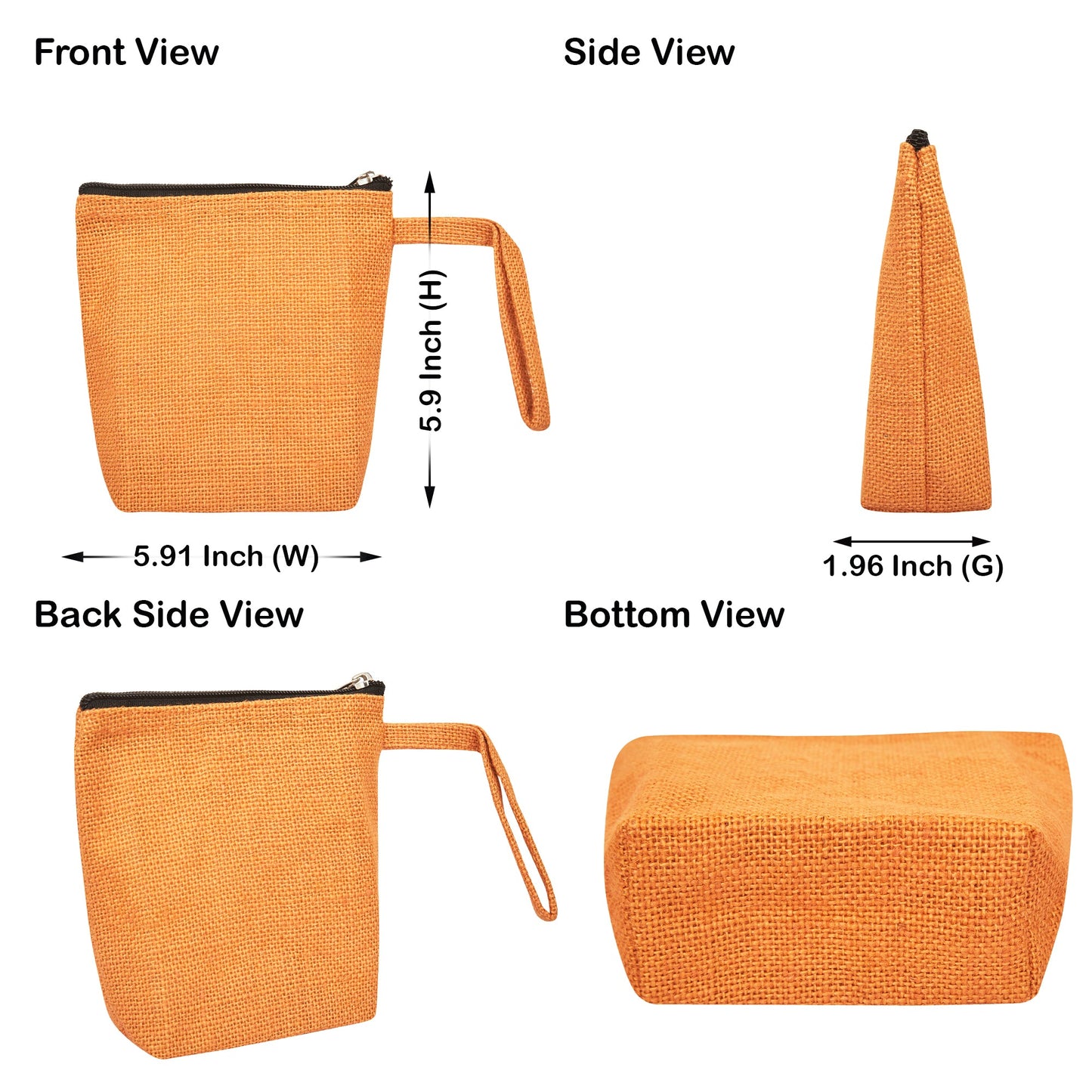 Premium Premium  Jute Cosmetic Bags Pack of 6 for Women Wholesale Supply