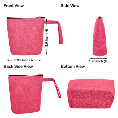Premium Premium  Jute Cosmetic Bags Pack of 6 for Women Wholesale Supply